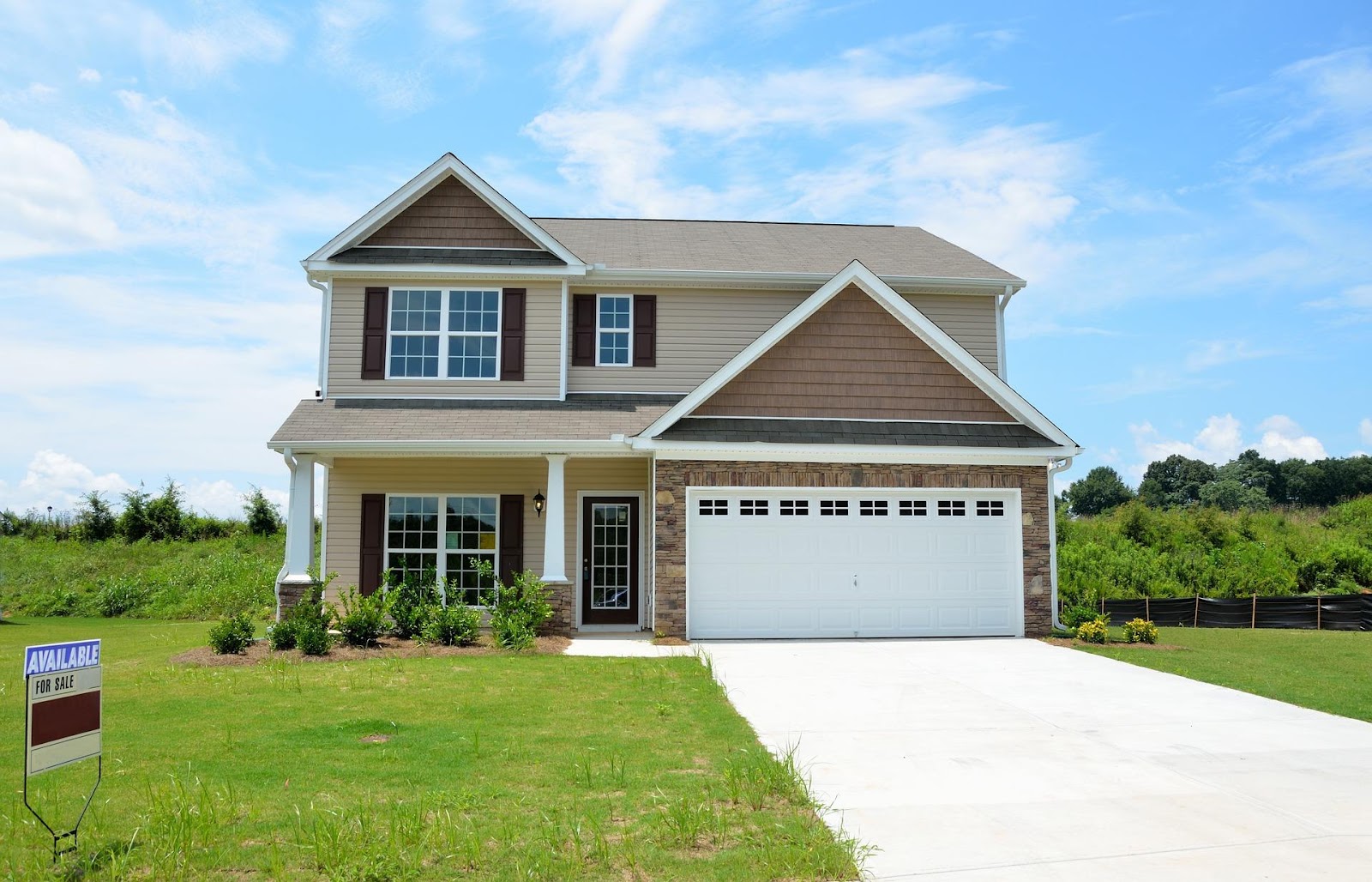 Exterior of a two story home